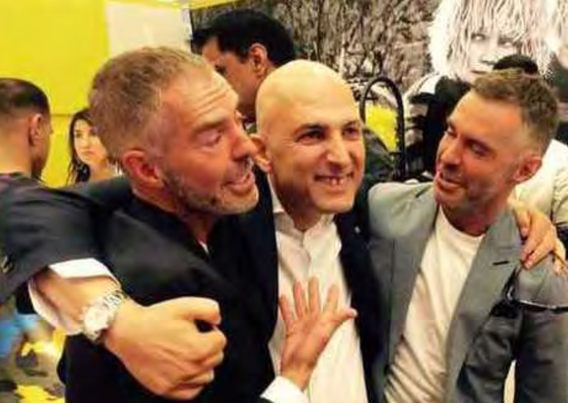 Andrea Montelpare con Dean e Dan Caten, fondatori di DSquared2